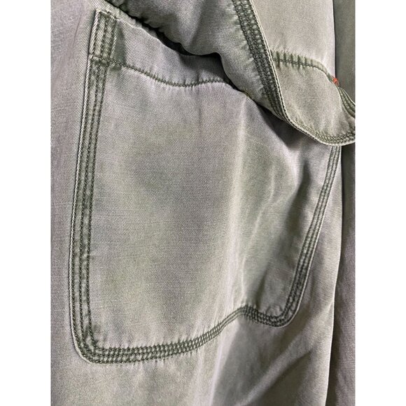 Ryan Michael Men Silk Blend Green Button Up Shirt Size Large Long Sleeve Western - Picture 13 of 16